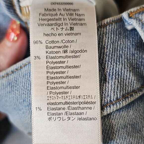 Madewell 26 The Perfect Vintage Jeans Light Blue Distressed High Rise Straight.. - Picture 12 of 13